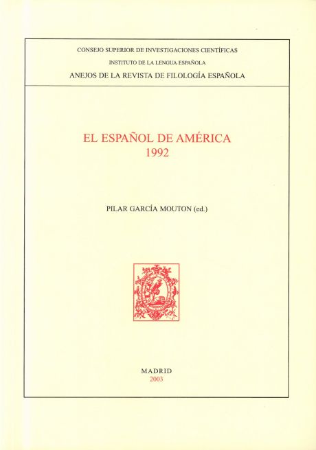 Imagen de portada del libro El español de América, 1992