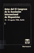 Imagen de portada del libro Actas del IX Congreso de la Asociación Internacional de Hispanistas