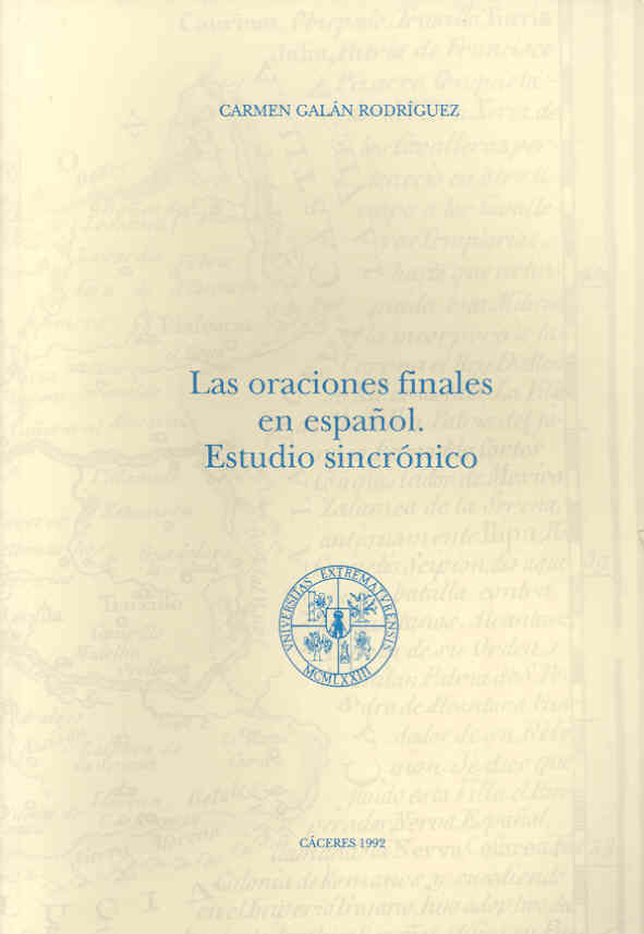 Imagen de portada del libro Las oraciones finales en el español