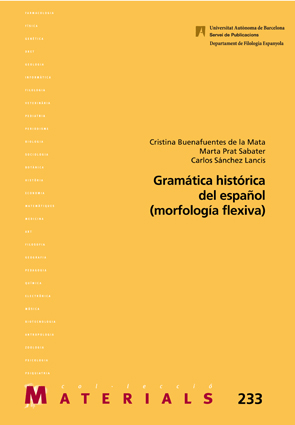 Imagen de portada del libro Gramática histórica del español (morfología flexiva)