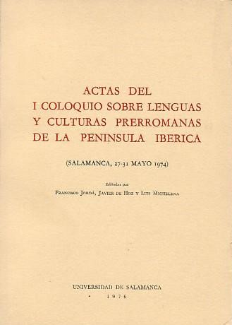 Imagen de portada del libro Actas del I Coloquio sobre lenguas y culturas prerromanas de la Península Ibérica