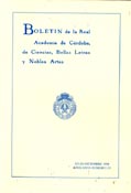 Imagen de portada de la revista Boletín de la Real Academia de Córdoba de Ciencias, Bellas Letras y Nobles Artes