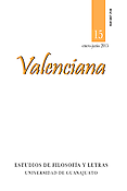 Imagen de portada de la revista Valenciana, estudios de filosofía y letras