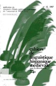 Imagen de portada de la revista Cahiers de linguistique et de civilisation hispaniques médiévales