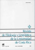 Imagen de portada de la revista Revista de filología y lingüística de la Universidad de Costa Rica